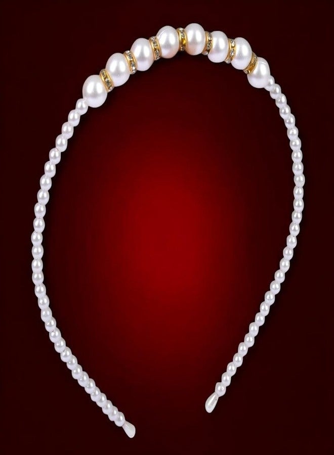 NEOBABY Fashion Pearl Headbands,White Faux Rhinestones Hairbands Bridal Hair Hoop Wedding Hair Accessories Pearl Headbands for Women Girls (PACK OF 2 PCS) - Image 5