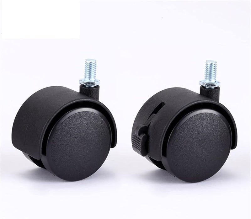 M8 Thread Swivel Caster Wheels 30mm with Silent Brake Screw Plate Furniture Trolley Replacement - Image 4