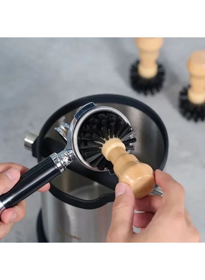 فرشاة تنظيف كبيرة لضاغط قهوة الإسبريسو الخاصة بالبارista بمقبض خشبي - Image 2