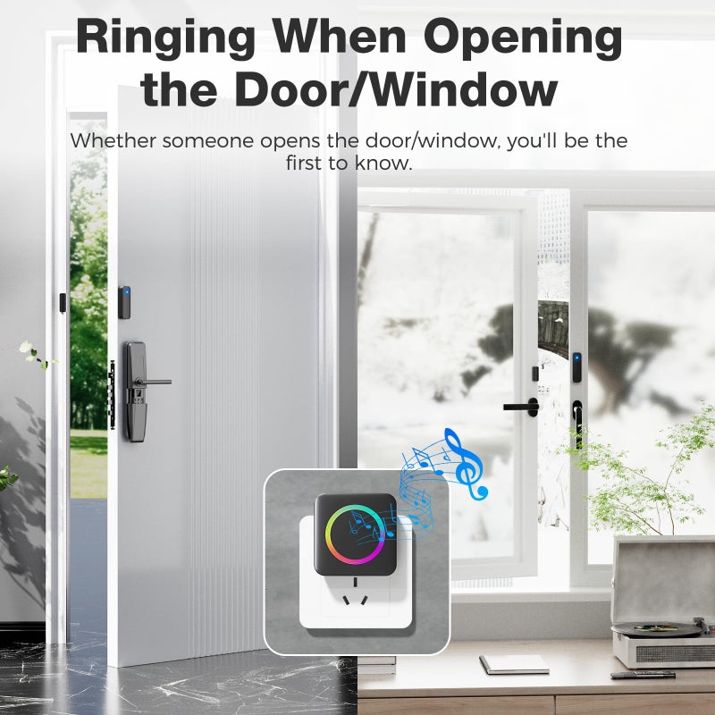 Satisure Door Chime, Satisure Wireless Door Sensor Chime When Door Opens, Door Alarms for Kids Safety/Business/Home/Hearing Impaired with 700Ft Range 58 Chimes 5 Volume Levels - Image 3