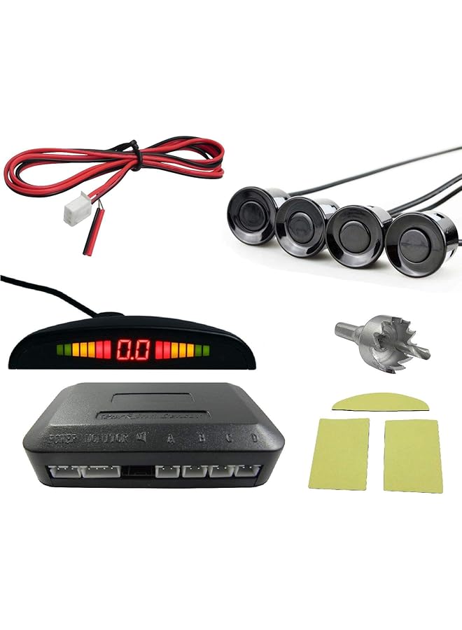الكبريت مستشعر ركن السيارة LED لجميع السيارات، نظام مراقبة كاشف الرادار الاحتياطي للمساعدة في الرجوع للخلف مع 4 أجهزة استشعار - Image 1