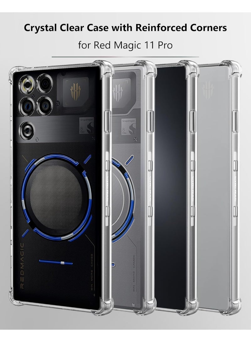 Case for ZTE nubia Red Magic 11 Pro/Redmagic 11 Pro Plus, Crystal Clear TPU Bumper Shockproof Phone Cover for RedMagic 11 Pro, Transparent - Image 4