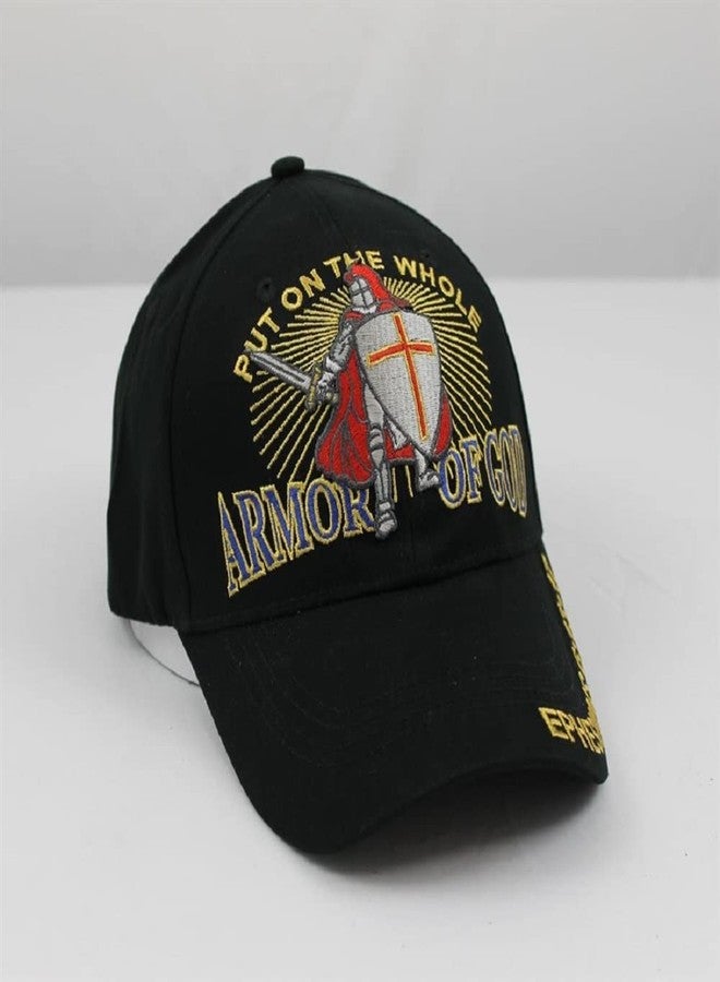 Eagle Crest Put on the Whole Armor of God Embroidered Baseball Cap, Black, Adjustable - Image 3