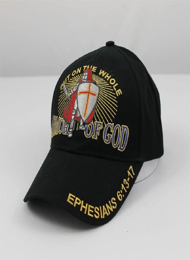 Eagle Crest Put on the Whole Armor of God Embroidered Baseball Cap, Black, Adjustable - Image 2