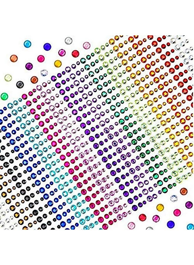 Beauenty 900 Pcs Crystal Rhinestone Stickers 15 Colors Kids DIY Embellishment Self Adhesive Jewels Sticker Colorful Diamond Round Rhinestone Gems Stickers Self Adhesive Jewel Stickers 3mm 4mm 5mm Assorted Colors Arts Crafts Sticker for DIY Face Body Nail Makeup Festival Carnival Scrapbooking Embellishments  - Image 4