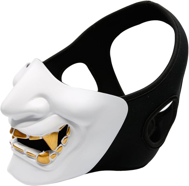 Aoutacc Airsoft Half Face Masks, Evil Demon Monster Kabuki Samurai Hannya Oni Half Face Protective Masks Masquerade Ball, Party, Halloween, Cs War Game - Image 5