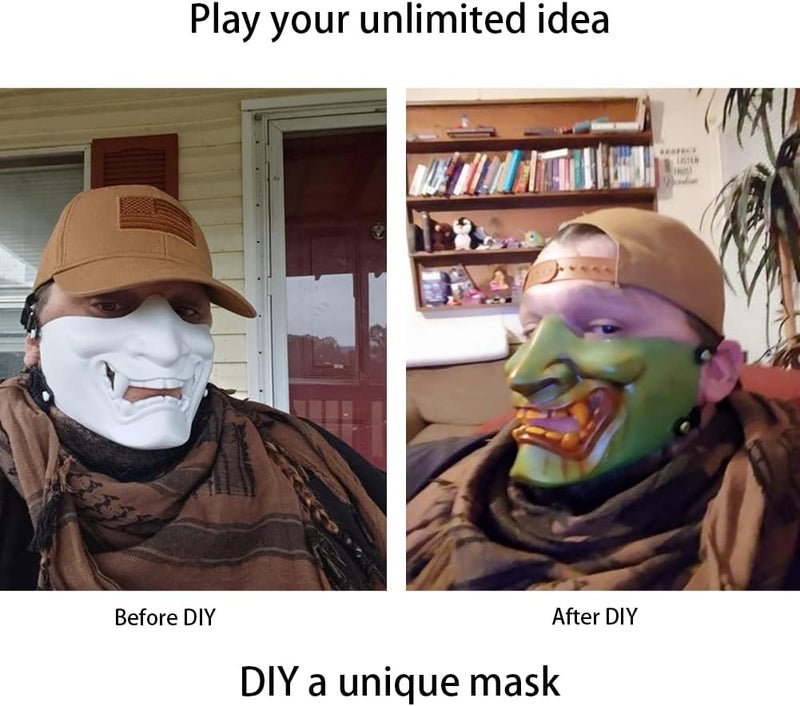 Aoutacc Airsoft Half Face Masks, Evil Demon Monster Kabuki Samurai Hannya Oni Half Face Protective Masks Masquerade Ball, Party, Halloween, Cs War Game - Image 4