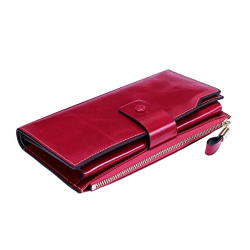 Itslife Womens Wallet RFID Blocking Large Capacity Luxury Wax Genuine Leather Wallets Clutch Wallet Ladies Card holder - Image 5