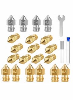 Excefore 26 PCS 3D Printer Nozzles Cleaning Kit, MK8 3D Printer Extruder Nozzles Compatible with Creality Ender 3 pro-Ender 5 pro-CR 10 and so on Band Cleaning Needles, 3D Printer Nozzle Wrench  - Image 1