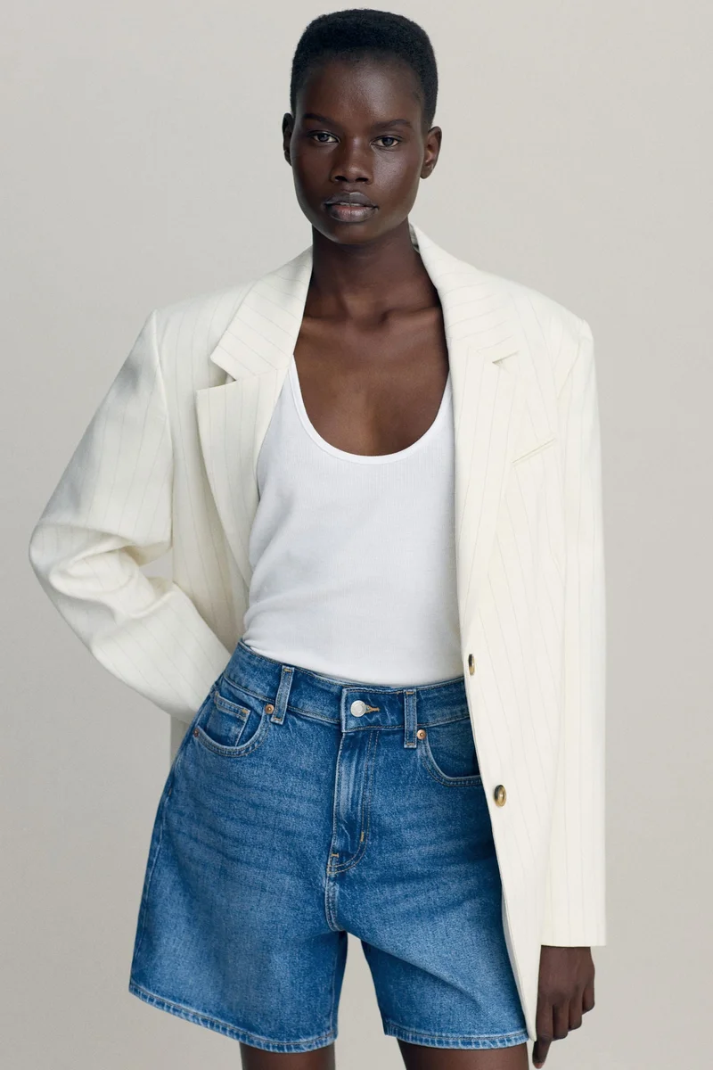 H&M High-waisted denim shorts