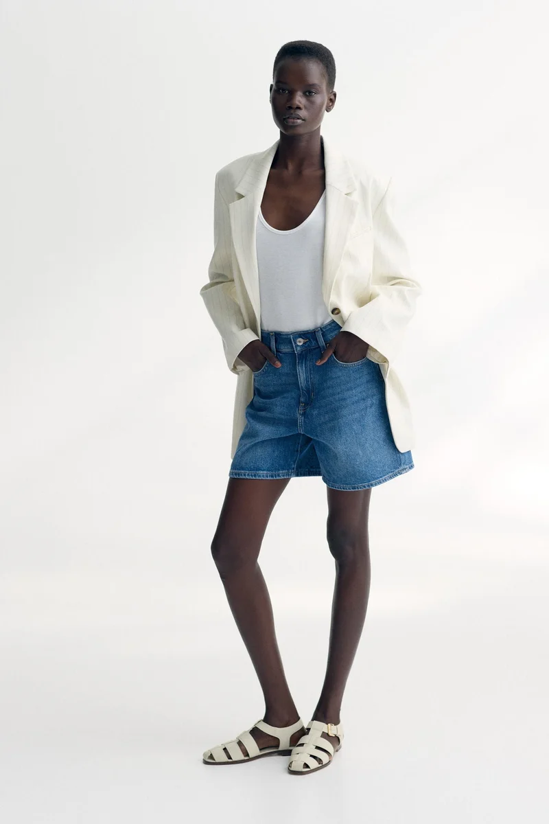 H&M High-waisted denim shorts