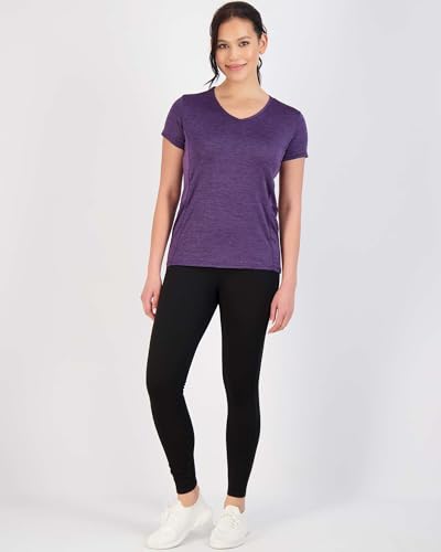 REALESSENTIALS باقة 5 من ريل إيسينشالز: قميص قصير الأكمام بتصميم V للنساء - قميص رياضي لليوغا والبيلاتس وصالة الألعاب الرياضية (متوفر بحجم زائد)، مجموعة 15، م - Image 5