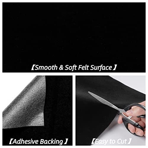 Decotalk أوراق قماش فيelt ذاتية اللصق من Decotalk باللون الأسود للحرف 17.7"x120" - Image 3