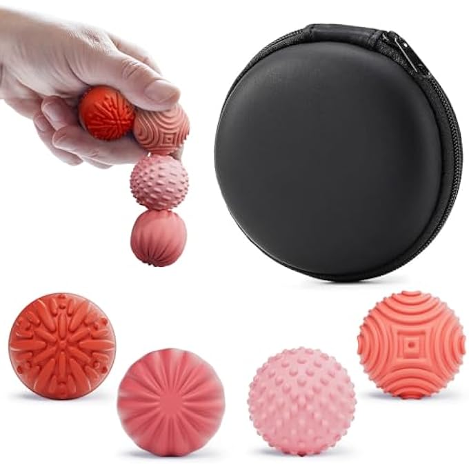 luckdoor Silicone Magnetic Balls Fidget Toys for Adults & Teens,4PCS Stress Relief Sensory Toys for Autism ADHD Anxiety,Fun Textures Gadgets,Office Desk Toy,Stocking Stuffers for Men Women Teen Gifts - Image 1