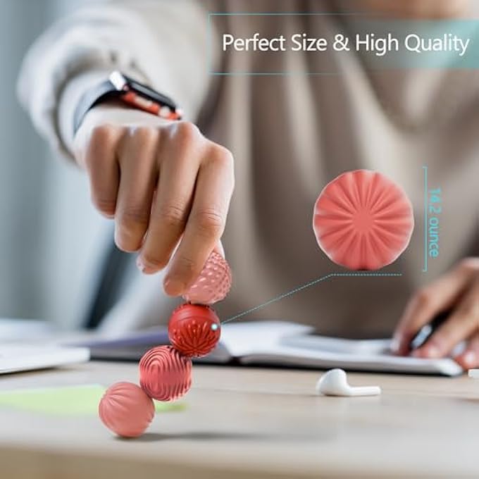 luckdoor Silicone Magnetic Balls Fidget Toys for Adults & Teens,4PCS Stress Relief Sensory Toys for Autism ADHD Anxiety,Fun Textures Gadgets,Office Desk Toy,Stocking Stuffers for Men Women Teen Gifts - Image 5