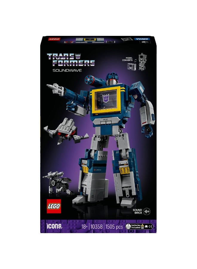LEGO Icons Transformers: Soundwave Set For Adults 10358 (Age 18+, 1505 Pieces) - Image 2