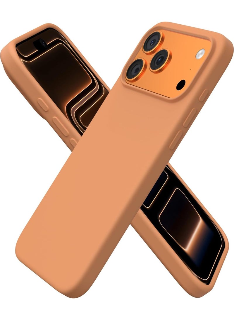 YoYoTech iPhone 17 Pro Liquid Silicon Case Slim-Soft Shockproof Protective with Microfiber Lining iPhone 17 Pro 6.3-inch 2025 Silicon Case - Cosmic Orange - Image 1