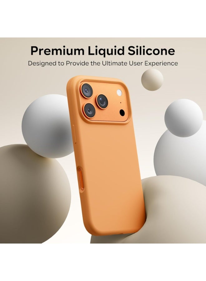 YoYoTech iPhone 17 Pro Liquid Silicon Case Slim-Soft Shockproof Protective with Microfiber Lining iPhone 17 Pro 6.3-inch 2025 Silicon Case - Cosmic Orange - Image 3