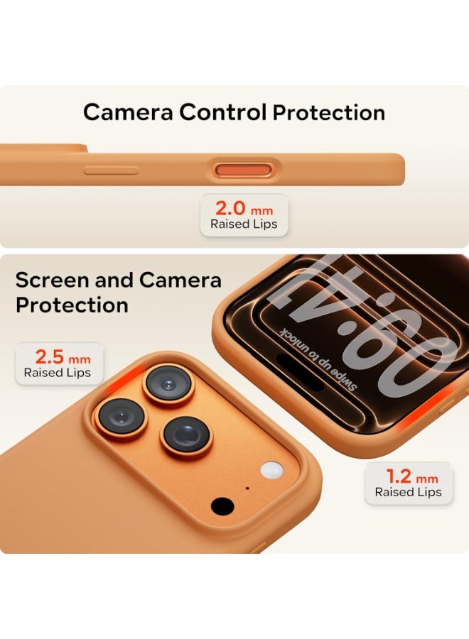 YoYoTech iPhone 17 Pro Liquid Silicon Case Slim-Soft Shockproof Protective with Microfiber Lining iPhone 17 Pro 6.3-inch 2025 Silicon Case - Cosmic Orange - Image 4