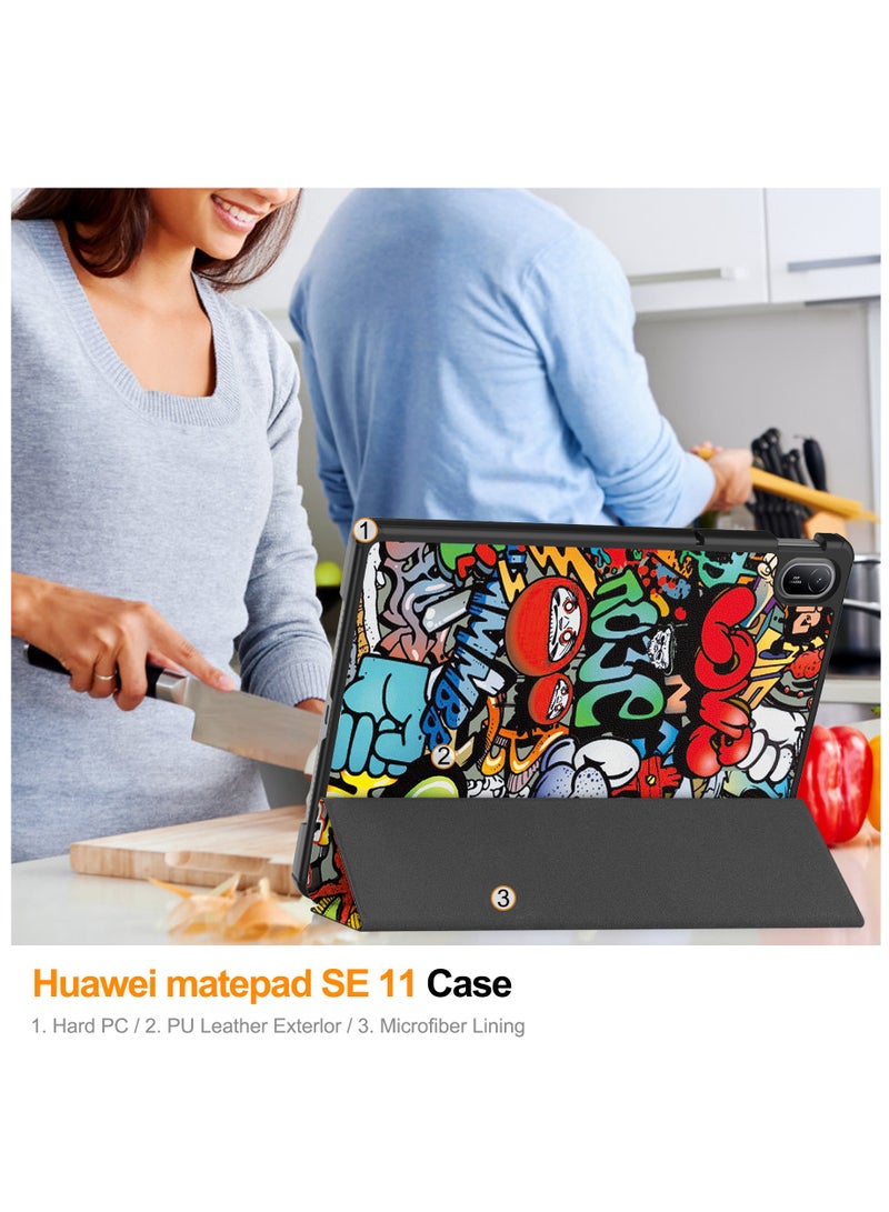 Fankalo حافظة تابلت لهاتف Huawei MatePad SE 11 مقاس 11 بوصة، غطاء صلب من الجلد الصناعي فائق النحافة - Image 2
