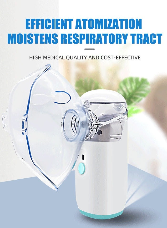 Auorld Ultrasonic Mesh Nebulizer for children Men Women,USB Portable, Mini Handheld Portable Steam Humidifier For Home Office Outdoor and travel White  - Image 1