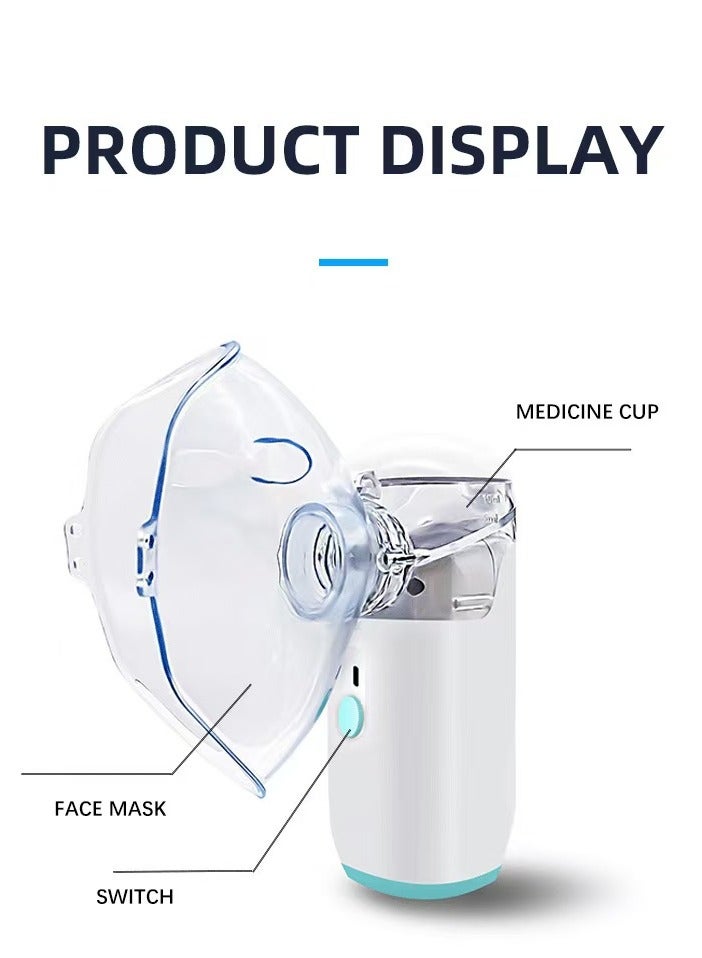 Auorld Ultrasonic Mesh Nebulizer for children Men Women,USB Portable, Mini Handheld Portable Steam Humidifier For Home Office Outdoor and travel White  - Image 2