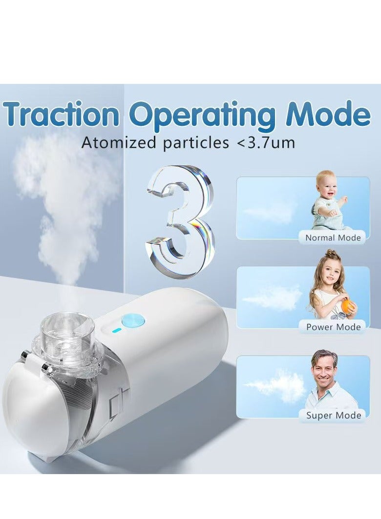 Auorld Ultrasonic Mesh Nebulizer for children Men Women,USB Portable, Mini Handheld Portable Steam Humidifier For Home Office Outdoor and travel White  - Image 4