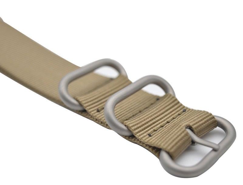 ArtStyle Watch Band with Colorful Nylon Material Strap and Heavy Duty Brushed Buckle (Khaki, 18mm) - Image 3