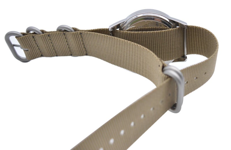 ArtStyle Watch Band with Colorful Nylon Material Strap and Heavy Duty Brushed Buckle (Khaki, 18mm) - Image 5