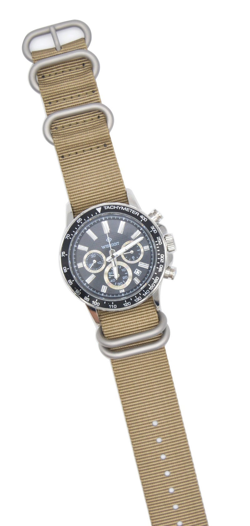 ArtStyle Watch Band with Colorful Nylon Material Strap and Heavy Duty Brushed Buckle (Khaki, 18mm) - Image 4
