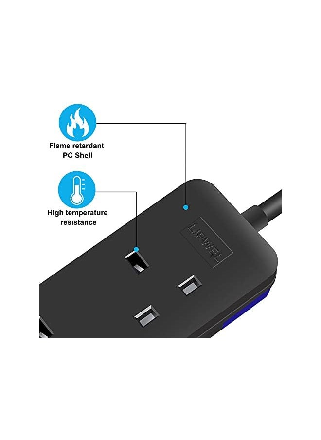 PROMASS promass Extension Board 3m Extension Lead Black 4 Way Heavy Duty Electrical Extension Socket with Indicator  - Image 4