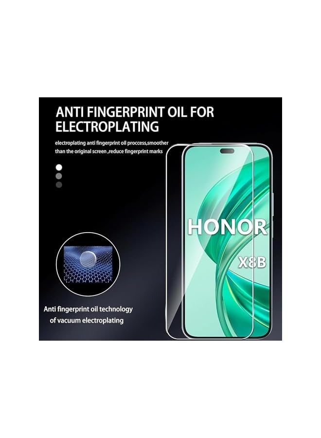 بروماس [عبوة من 3 قطع] واقي شاشة من الزجاج المقسى لهاتف Honor X8b، صلابة 9H عالية الوضوح ومقاومة للخدش وخالية من الفقاعات وبصمات الأصابع - Image 5