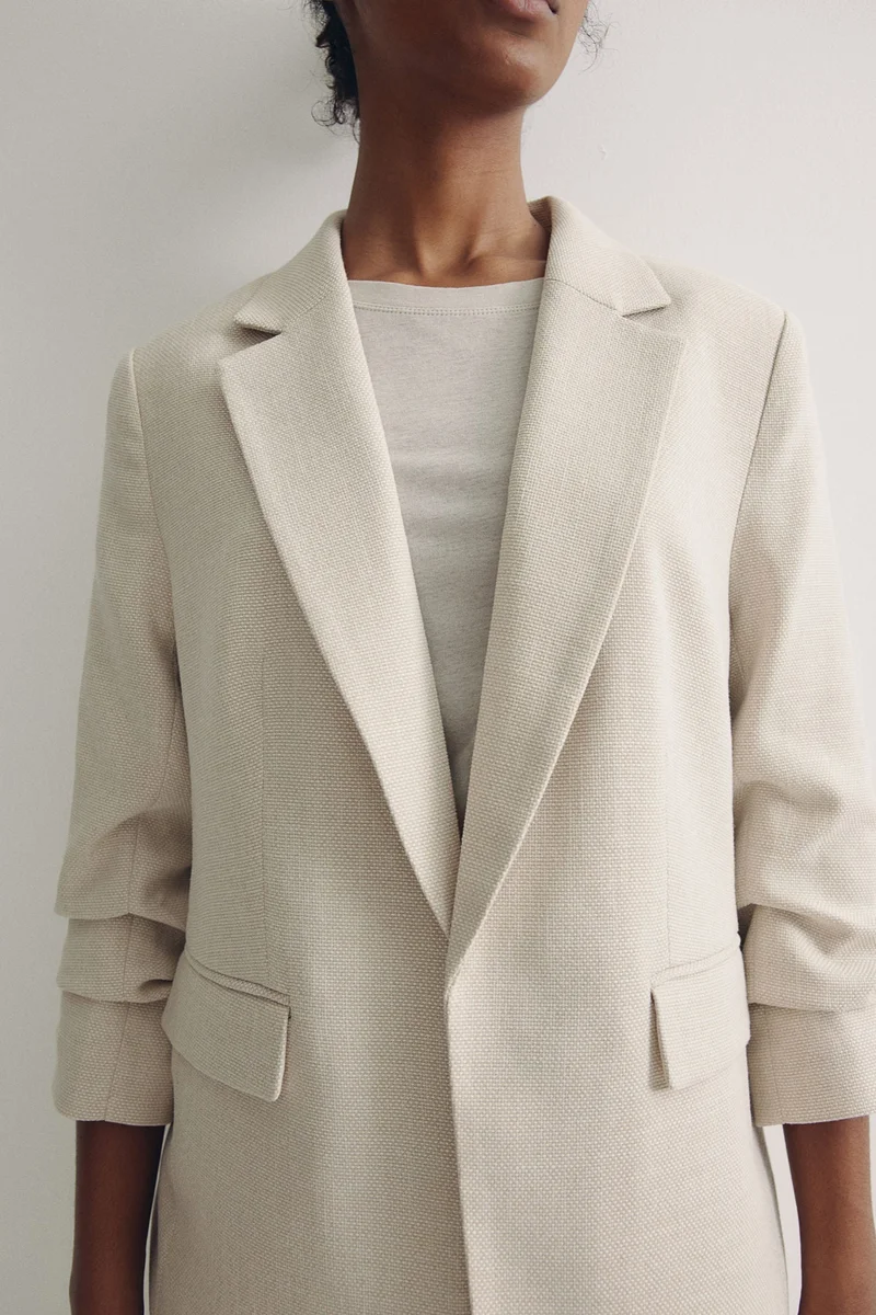 H&M Gathered-sleeve blazer