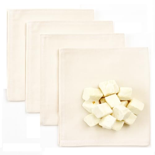 WUD,4 Pcs. Muslin Cheese Cloth for Kitchen, use for Wrapping roti, chapati,Making paneer, Sprouts, Steaming idlis, 18 x18 inch, Unbleached Cotton Material. - Image 1