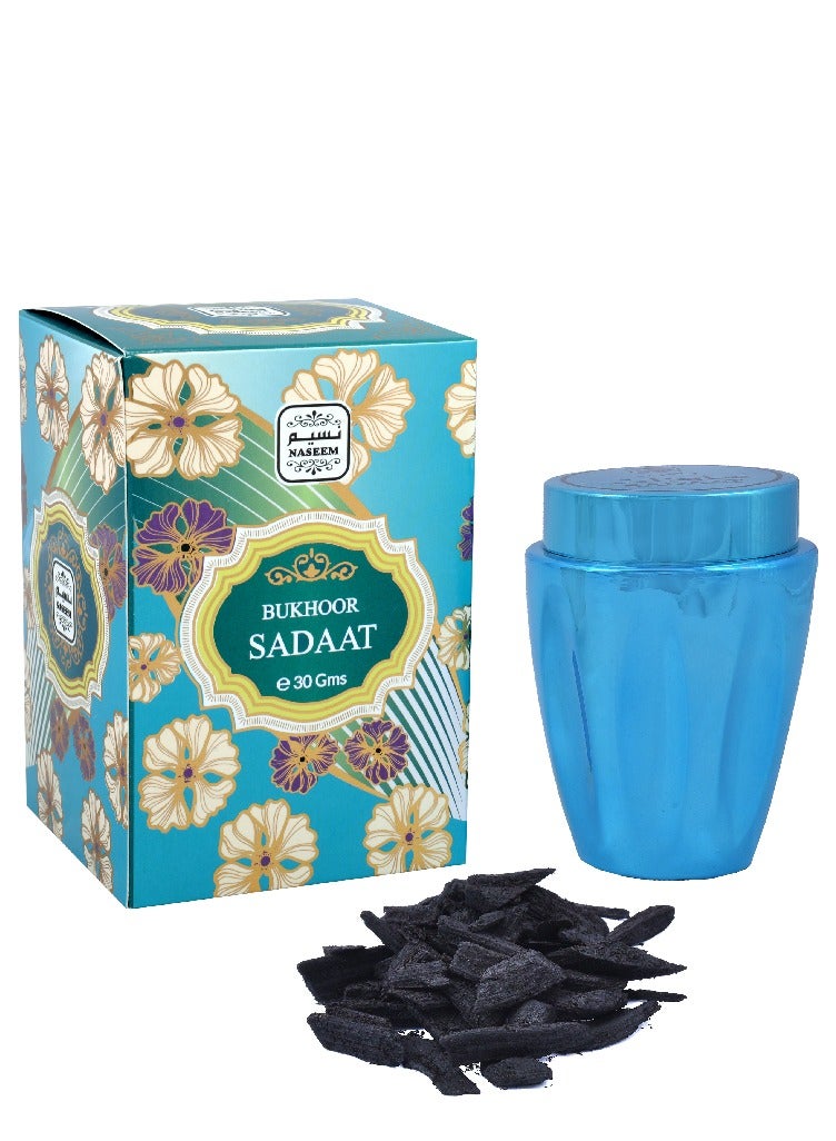 Naseem Bakhoor Sadaat – 30g Premium Arabic Incense | Long-Lasting Oud-Inspired Home Fragrance | Traditional Bakhoor for Prayer, Relaxation & Gifting | Compatible with All Burners