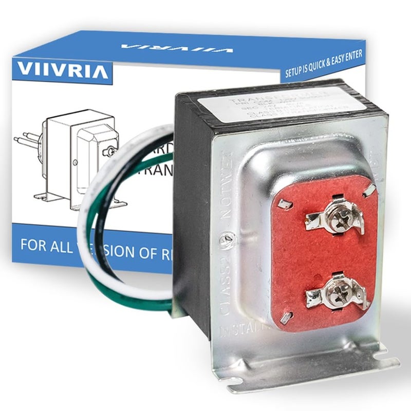VIIVRIA محول جرس الباب 24V 40VA - نواة نحاسية ثقيلة لجهاز Ring Pro/2 وNest Hello، مزود طاقة سلكي سهل التركيب، متوافق مع الترموستات/الجرس - Image 1