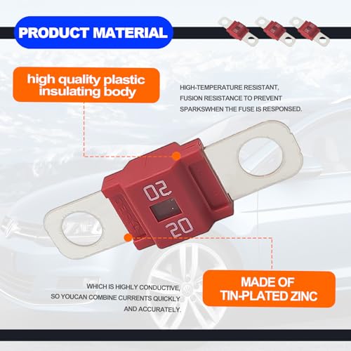 NOTISH 3PCS AMI/Midi Fuse, High Current 50A, for Cars, Buses, Trucks, Caravans, Construction Vehicles, Passenger Car, Electrocar Golf Cart, Motorhome - Image 3