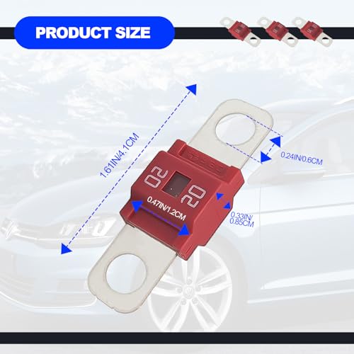 NOTISH 3PCS AMI/Midi Fuse, High Current 50A, for Cars, Buses, Trucks, Caravans, Construction Vehicles, Passenger Car, Electrocar Golf Cart, Motorhome - Image 2