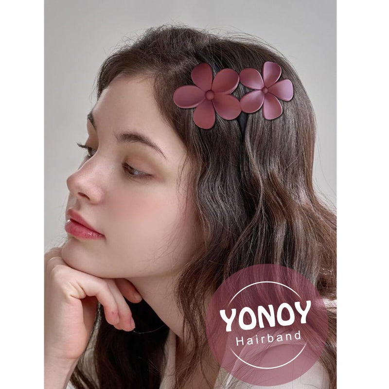 YONOY 6 Pcs Flower Hair Clips Matte French Hair Barrette Stylish Lay Flat Hair Clips for All Hair Types Non-Slip Hair Clamps Grab Elegant Hair Accessories for Women Girls - Image 2