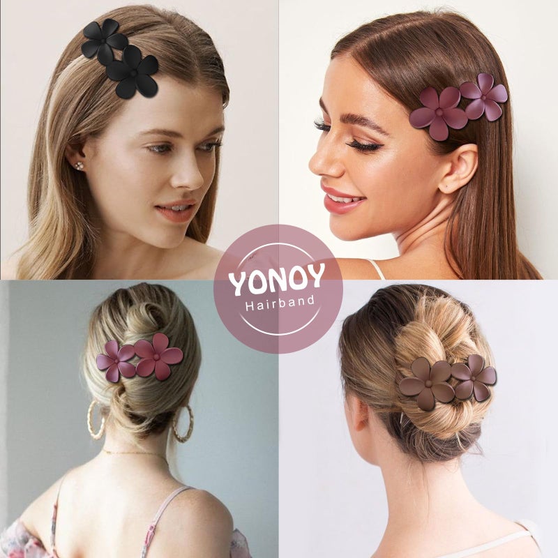 YONOY 6 Pcs Flower Hair Clips Matte French Hair Barrette Stylish Lay Flat Hair Clips for All Hair Types Non-Slip Hair Clamps Grab Elegant Hair Accessories for Women Girls - Image 5