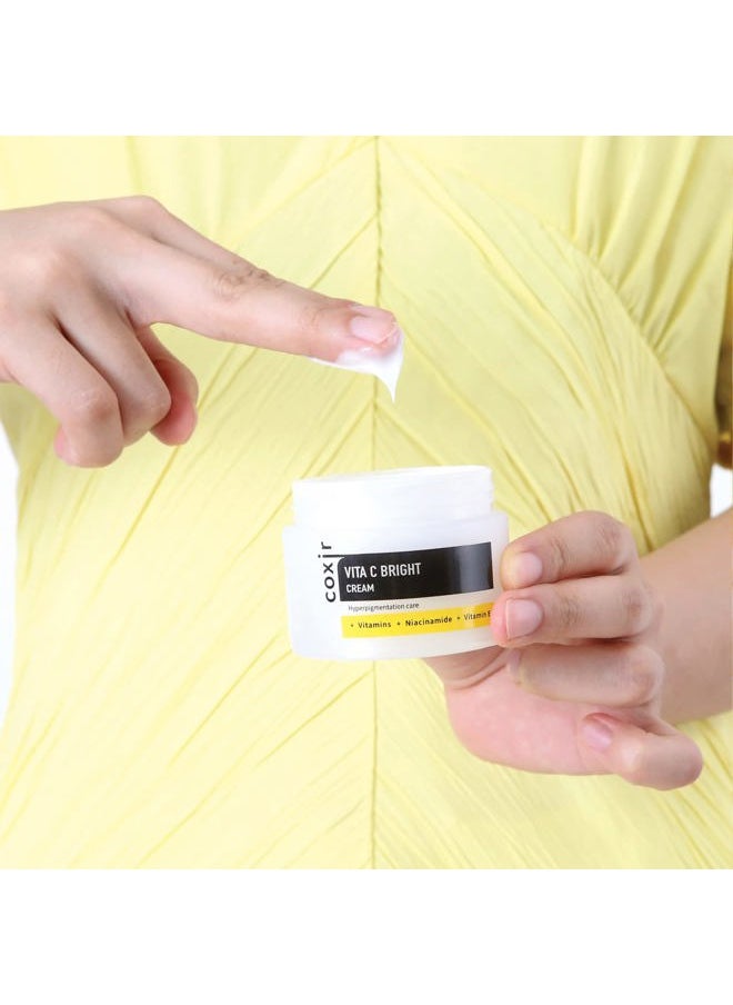 coxir VITA C CREAM/Niacinamide face cream with vitamins/Hydrates and moisturizes/Korean Skin care/Vitamin C, A, E, B3. Vitamin Moisturizing cream [50ml/1.69 fl.oz]  - Image 2