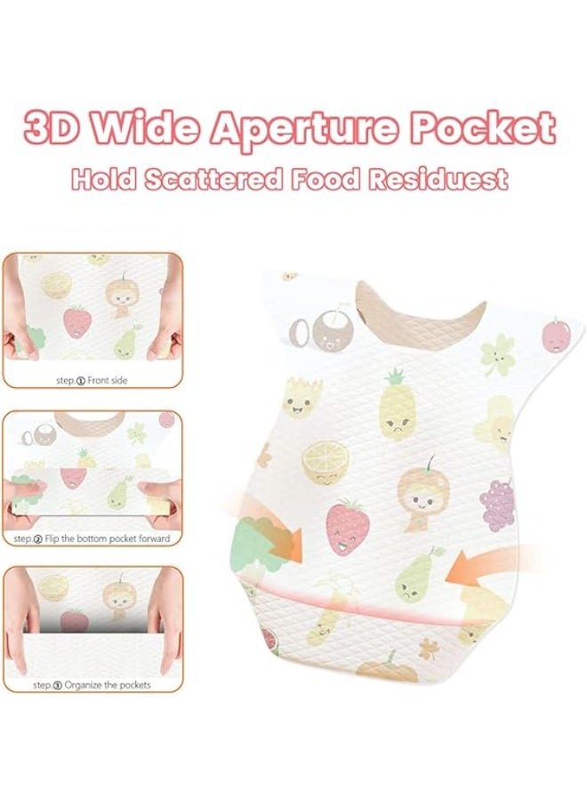 Mitoy 50 PCS Disposable Bibs for Girls and Boys, Portable Travel Bibs with Individual Package - Image 2