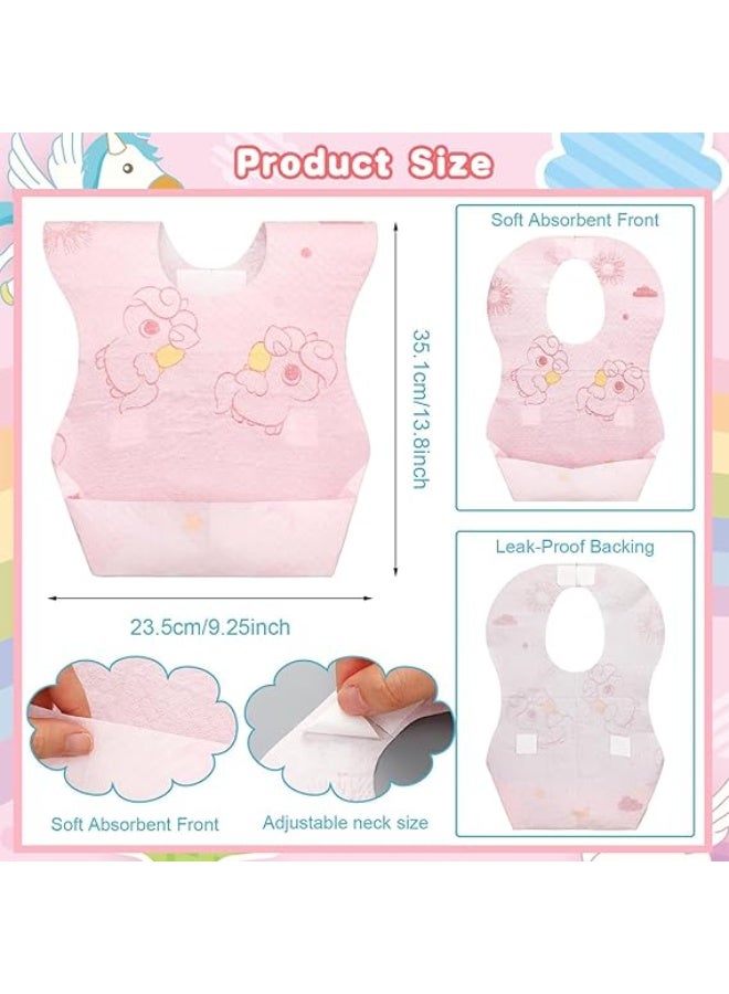Mitoy 50 PCS Disposable Bibs for Girls and Boys, Portable Travel Bibs with Individual Package - Image 3