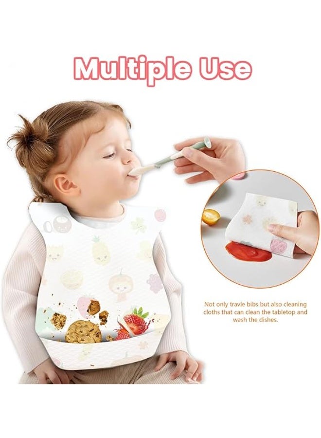Mitoy 50 PCS Disposable Bibs for Girls and Boys, Portable Travel Bibs with Individual Package - Image 5