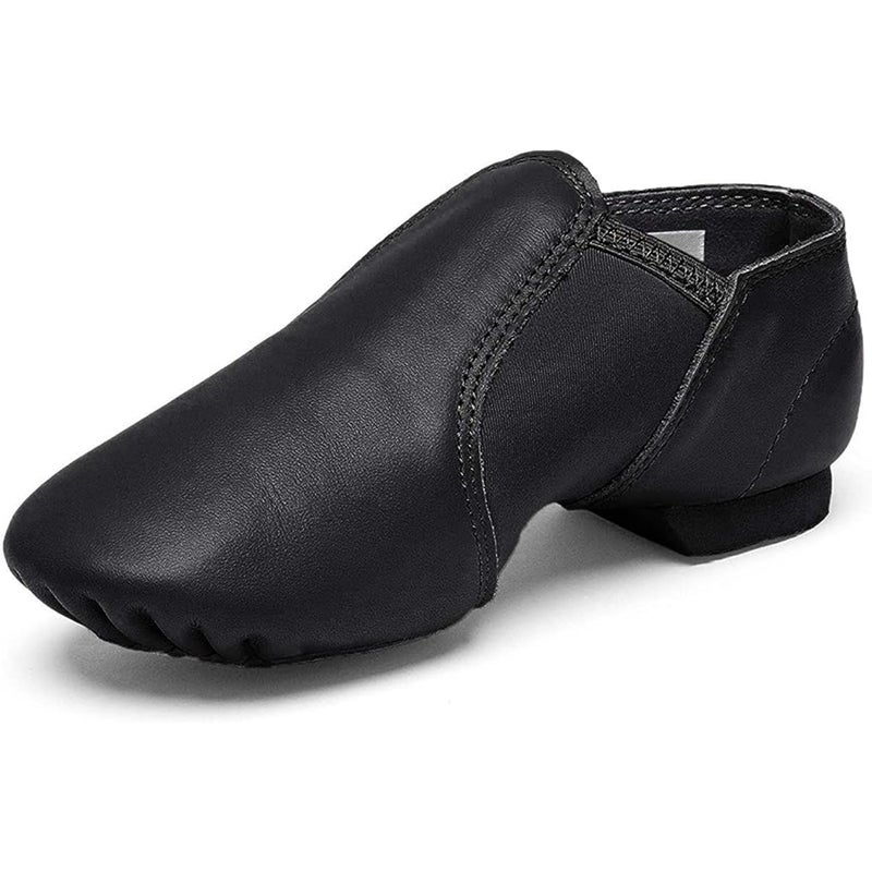 Stelle Jazz Shoes for Girls Boys Leather Unisex Slip-On Dance Shoes (Toddler/Little Kid/Big Kid)(Black,13ML) - Image 1