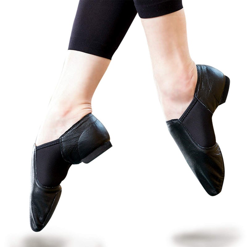 Stelle Jazz Shoes for Girls Boys Leather Unisex Slip-On Dance Shoes (Toddler/Little Kid/Big Kid)(Black,13ML) - Image 2
