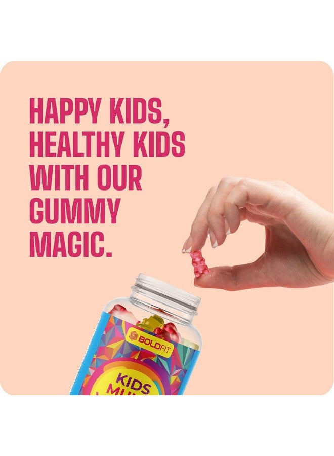 Boldfit Multivitamin Gummies for Kids Contains Vitamins C,E,B1, B2,B6,B7, and Magnesium Supports Immunity, Energy, and Bone Health -60 Multiflavor Gummies - Image 4