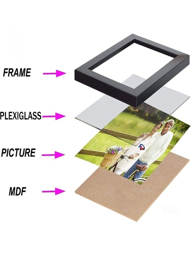 ashit A4 Size Photo Frame For Wall Set of 6 Black Picture Frame For Home and Office Decoration, Size -8x12 Inches - Image 3