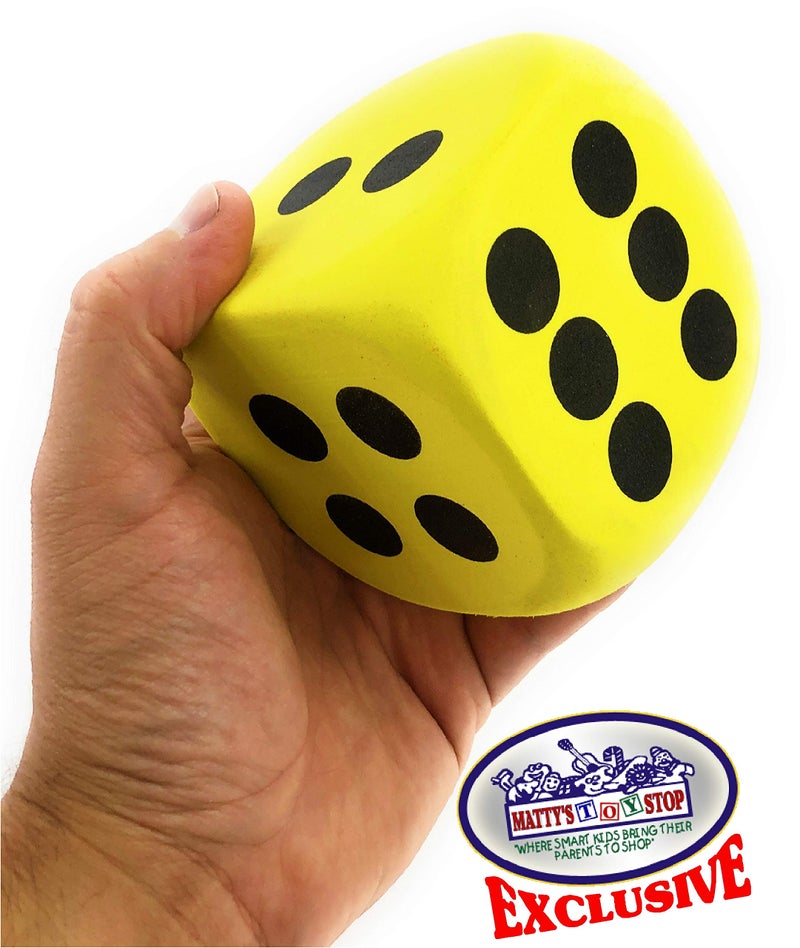 Matty's Toy Stop Deluxe Giant 3.15" EVA Foam Dice (Pack of 6) with Bonus Matty's Toy Stop Storage Bag - Image 5