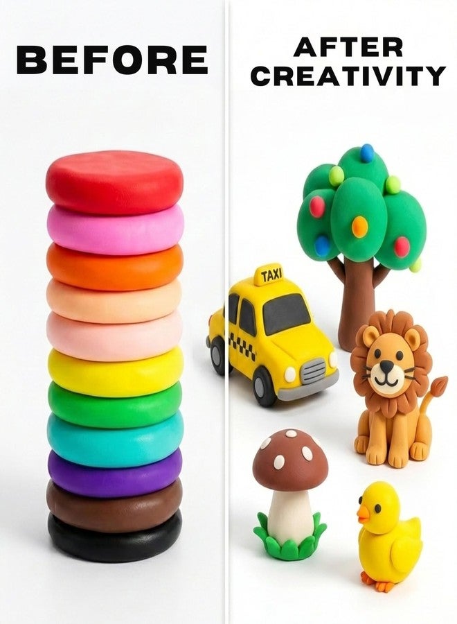 Right Air Dry Clay for Kids - 24 Pcs Soft Non-Toxic Modeling Clay Set with 3 Sculpting Tools | DIY Craft & Creative Toy for Boys & Girls - Image 3